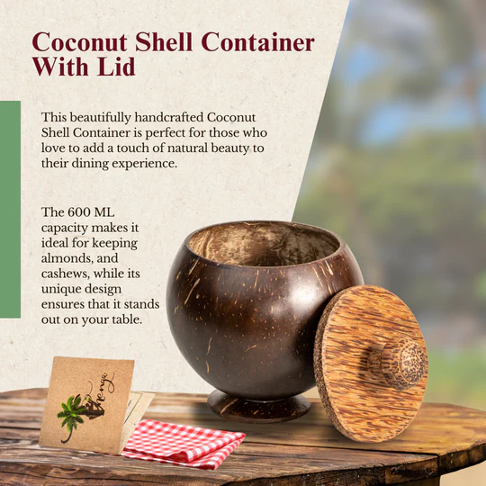 Coconut Shell Container with Lid
