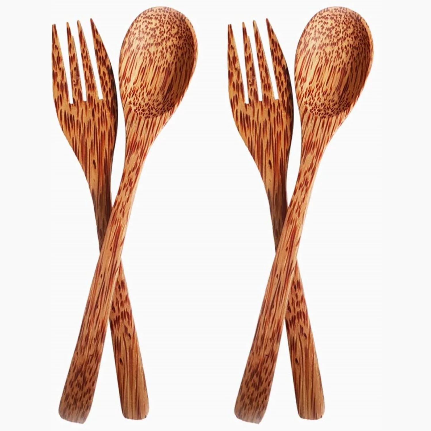 Coconut Wood Cutlery (Spoon and Fork - set of 2) Coconut Wood Cutlery (Spoon and Fork - set of 2)