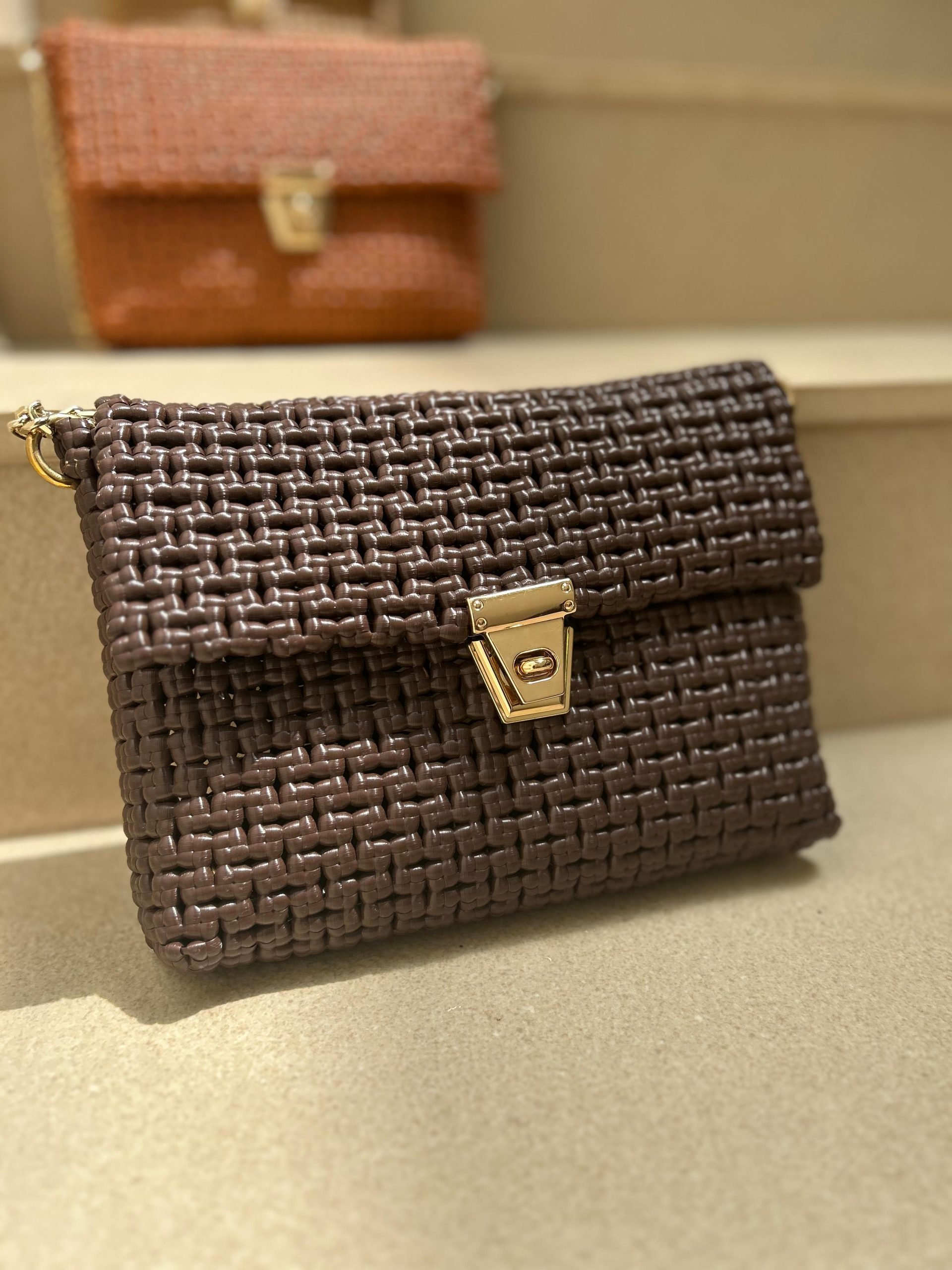 Eco Wire Bag In Chocolate Brown Eco Wire Bag In Chocolate Brown