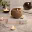 Hand Carved Coconut shell Candle Holder - Tropical Design