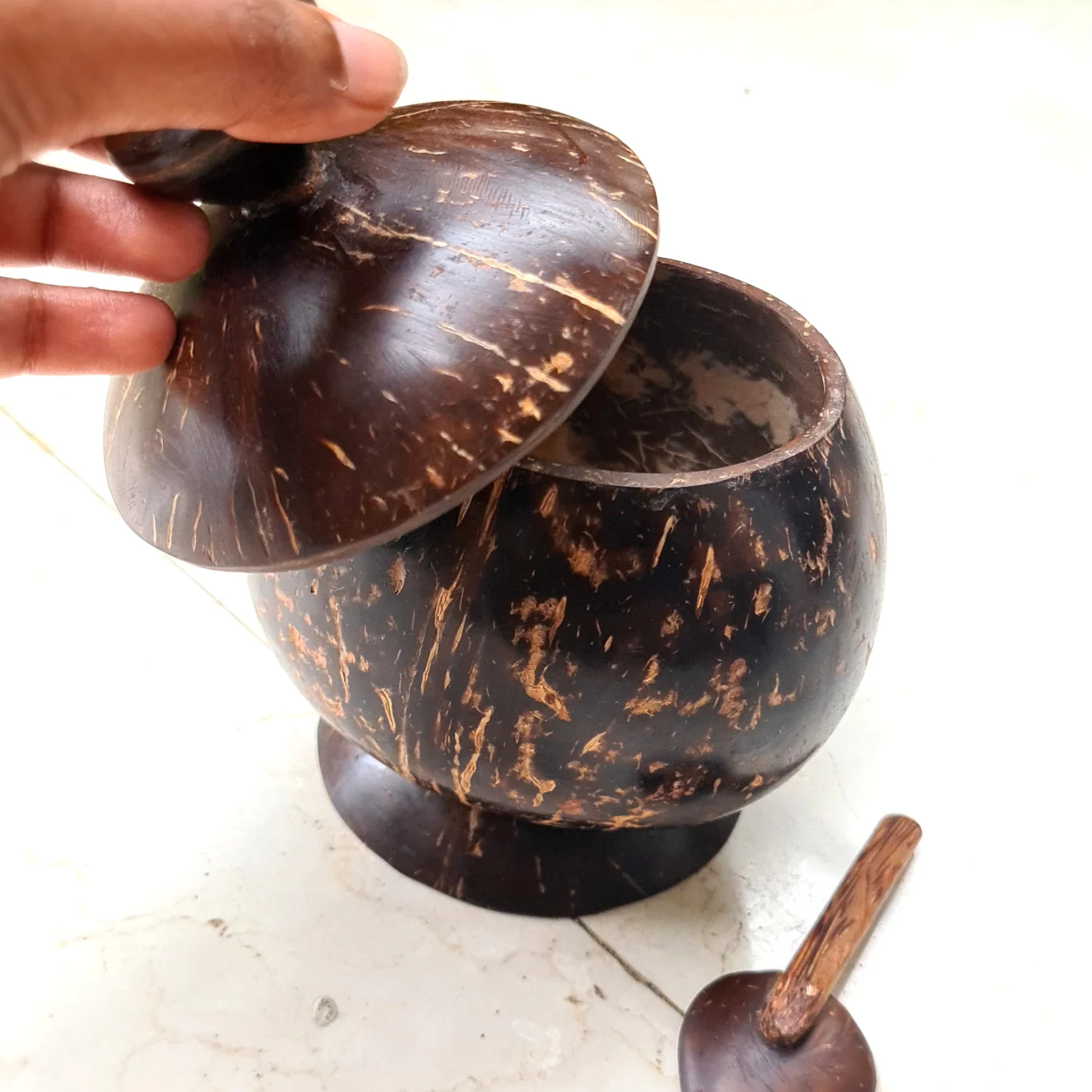 Coconut Shell Container with Lid