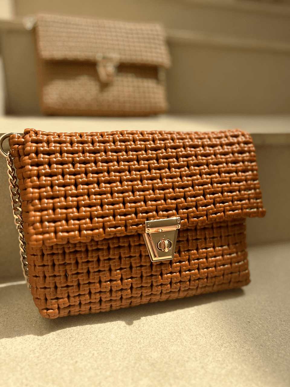 Eco Wire Bag In Pumpkin Brown Eco Wire Bag In Pumpkin Brown